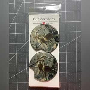 Car Coaster 2pk  Deer